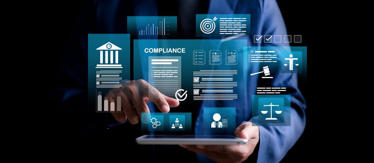 Compliance laws regulations and standards audit concept